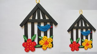 Cardboard craft ideas,cute wall hanging out of waste material,wall hanging with cardboard