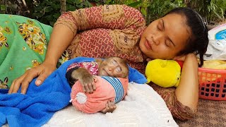 Mom Lets Monkey Koko Take Medicine | Koko Well Relaxing After Take Medicine