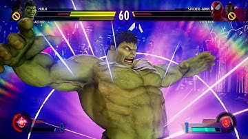 Hulk & Arthur VS Spiderman & Ironman. Hardest AI. Marvel Vs Capcom Infinite.