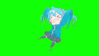 ✔️GREEN SCREEN EFFECTS: blue anime girl reaction