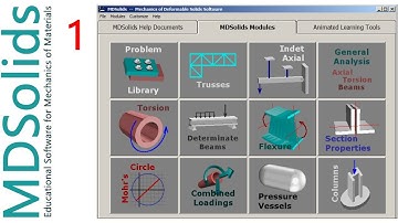 MDSolids #1 Determinate Beams Module | Diagrams | Shear | Moment | Slope | Deflection