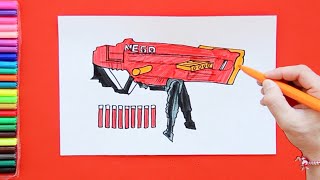 How to draw Nerf N-Strike Mega Mastodon Blaster.