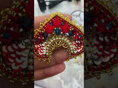 Брошь кокошник #brooch #handmade #broochhandmade #брошьматрешка #брошьручнойработы