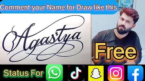 Agastya Name Signature Calligraphy Status | How to Cursive write with cut Marker #agastya