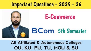 E-Commerce Important Questions 2025-26 Bcom 5th Semester V Sem Imp Gunshot OU KU TU PU SU MGU