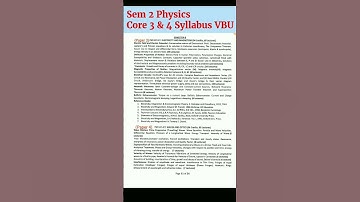 Sem 2 Physics Core 3 & 4 Syllabus VBU
