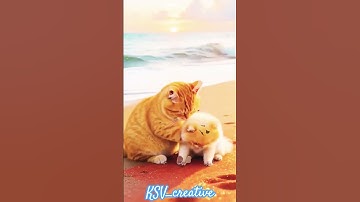 Thumbnail of cat saved dog #music #love #song #trending #bolleywoodsong #romanticsong #trendingshorts #beautiful