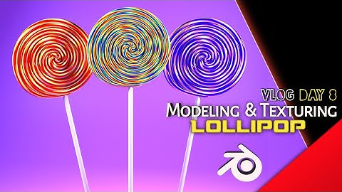Blender Vlog day 8 : Modeling & Texturing (Spiral)Lollipop | Blender Tutorial