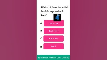 Java Quiz 57 - Which of these a valid lambda expression #java #javaquiz #javamcq #javatest
