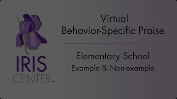 Behavior-Specific Praise: Elementary Example and Non-Example During Virtual Instruction