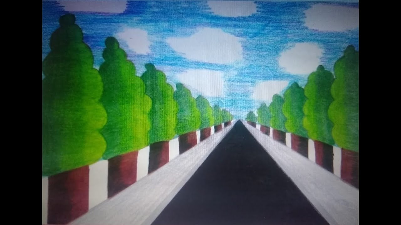 DIBUJO EN PERSPECTIVA , LA CALLE DE FRENTE