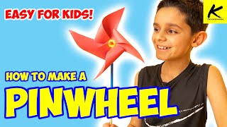 How to Make a PINWHEEL!! - (Easy for Kids!)