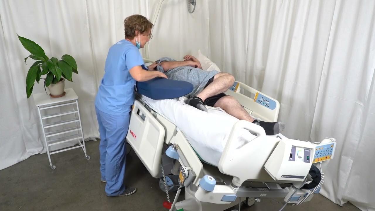 Stabilize a patient & offload sacrum/coccyx during lateral rotation