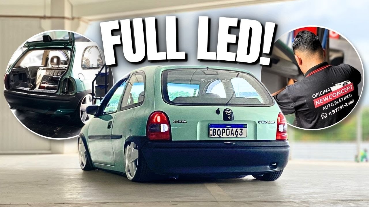 O CORSA TÁ FULL LED 😍 TROCAS DO BLACK LIGHT, LUZ DE PLACA E VOLANTE DO ...
