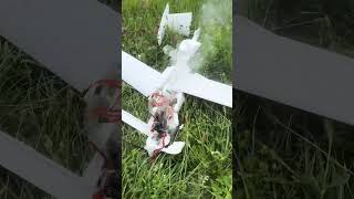 Crash RC Heron Multiplex 🛬😱 #rc #avionrc #rcplane #crash #fire #multiplex
