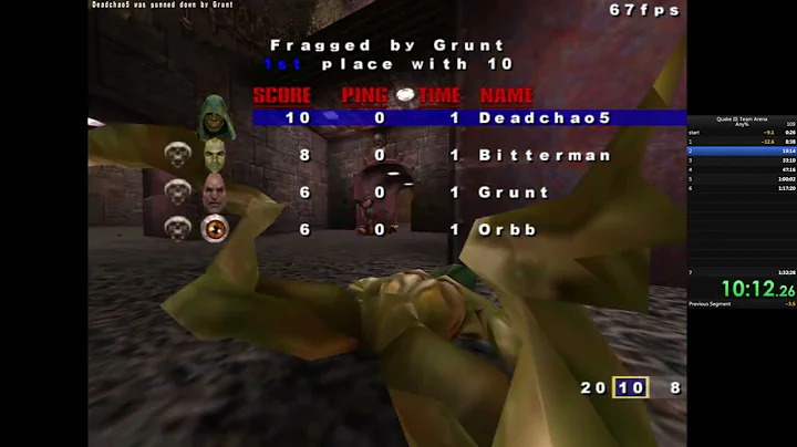 Quake III Arena speedrun on Nightmare! - 1:23:17 [66 fps]