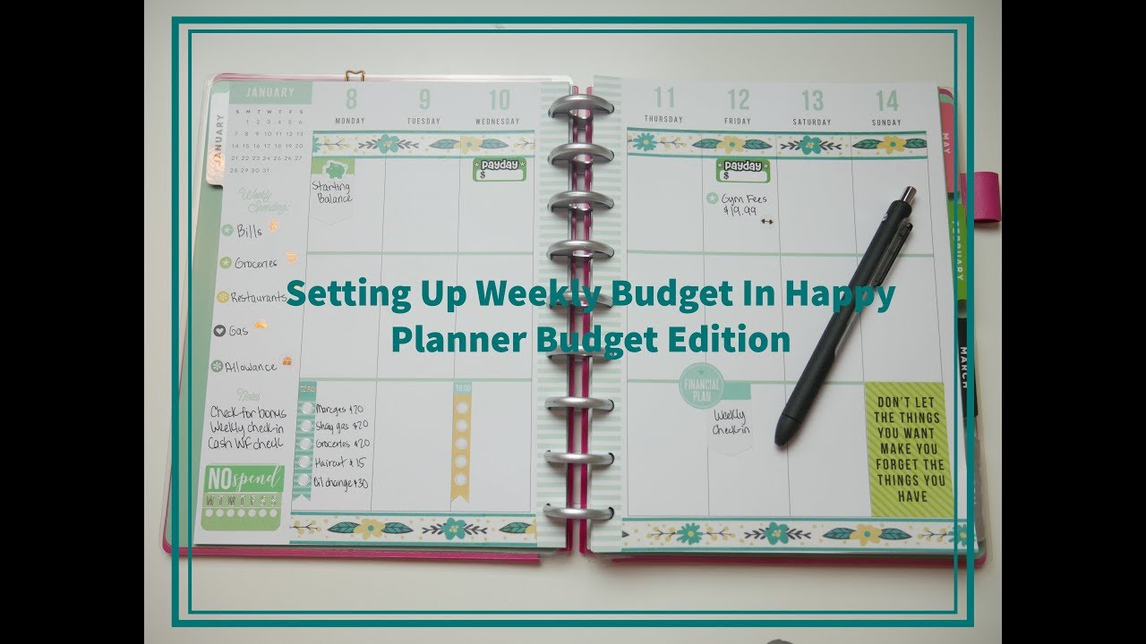 setting up weekly budget
