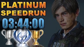 Resident Evil 2 Remake Platinum Speedrun - PLATINUM TROPHY IN 03:44:00