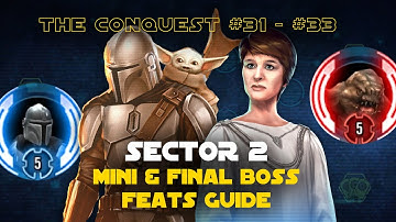 Hard Sector 2 Beskar Mando BAM Mini & Rancor Final Boss Guide | The Conquest #31 - #33 SWGOH