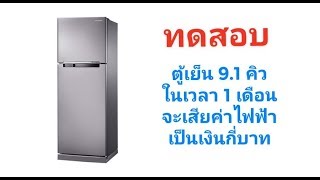 ทดสอบ การกินไฟของ ตู้เย็น SAMSUNG 2 ประตู 9.1 คิว ในเวลา1เดือน จะเสียค่าไฟฟ้าประมาณเท่าไหร่