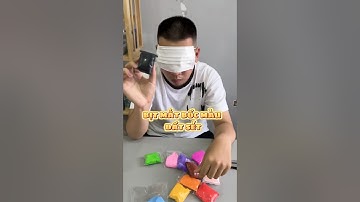 Bịt mắt BỐC màu đất sét , kết quả mix ra 2 màu xĩu ngang 😰| Bò Cutie #shorts #diy