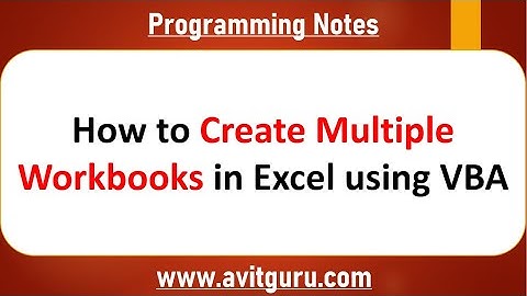 How to create multiple workbooks in excel using VBA