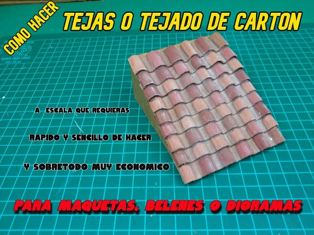 Como hacer TEJAS o TEJADOS/de CARTON/varios TAMAÑOS/ MAQUETAS/2021 