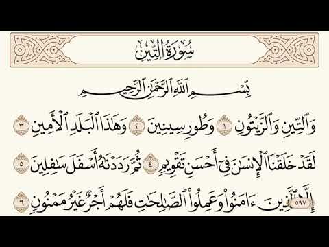 سورة التين مكتوبة الشيخ إبراهيم الأخضر