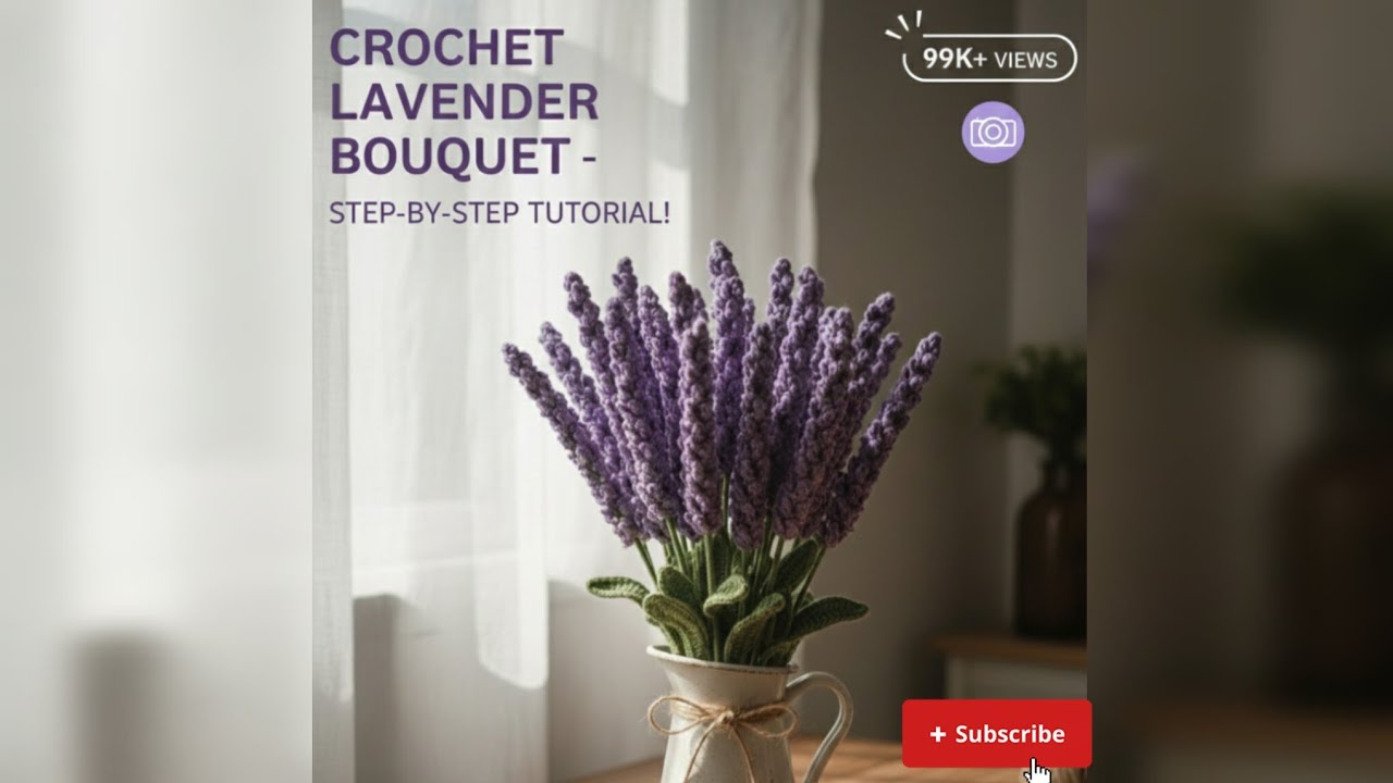 How to Crochet Lavender bouquet | Easy Beginner Tutorial | DIY Crochet bouquet 💐#crochet#viral#trend