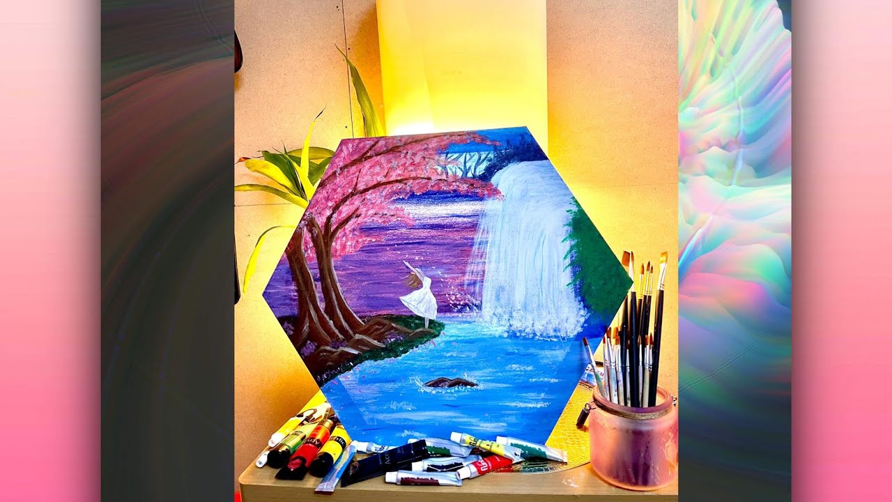 My First Acrylic Painting - YouTube