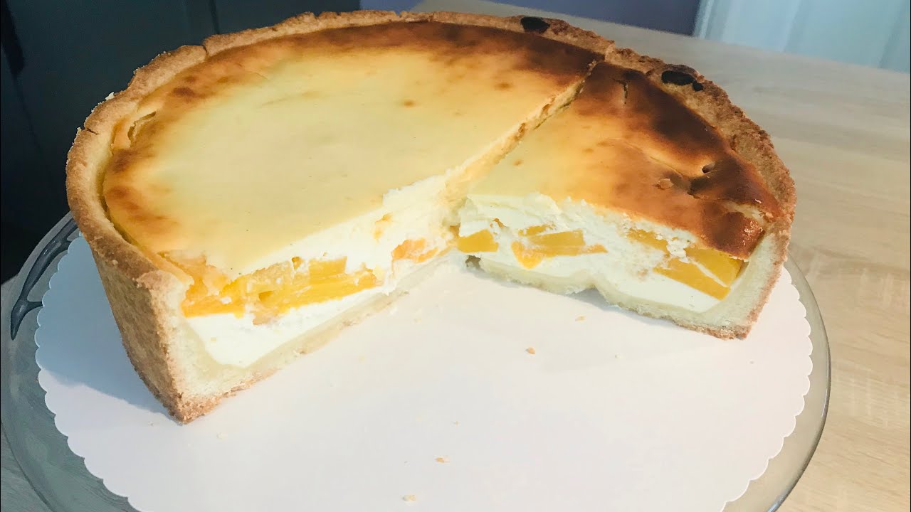 Käsekuchen mit Pfirsich