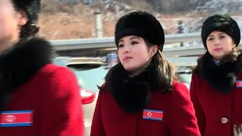 OLY-2018: North Korean cheerleaders arrive in South Korea