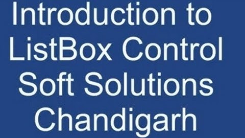 Asp.Net Tutorial - ListBox Control - Six Months Training Chandigarh
