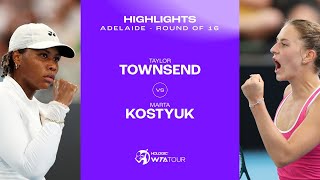 Taylor Townsend vs. Marta Kostyuk | 2024 Adelaide Round of 16 | WTA Match Highlights