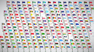 World Countries Flags Pack Toon Style Low Poly - All Country Flags - World Flags