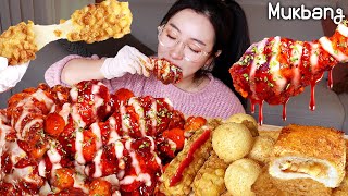 sub)ASMR MUKBANG🔥Spicy Fried Chicken🍗 & Cheese Ball🧀 & Apple Jam Fried Food eating show