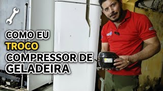 Troca de compressor de geladeira passo a passo #geladeira #dicas #compressor #brasagem 