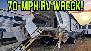 Truck hits RV going 70mph!  The Aftermath!
