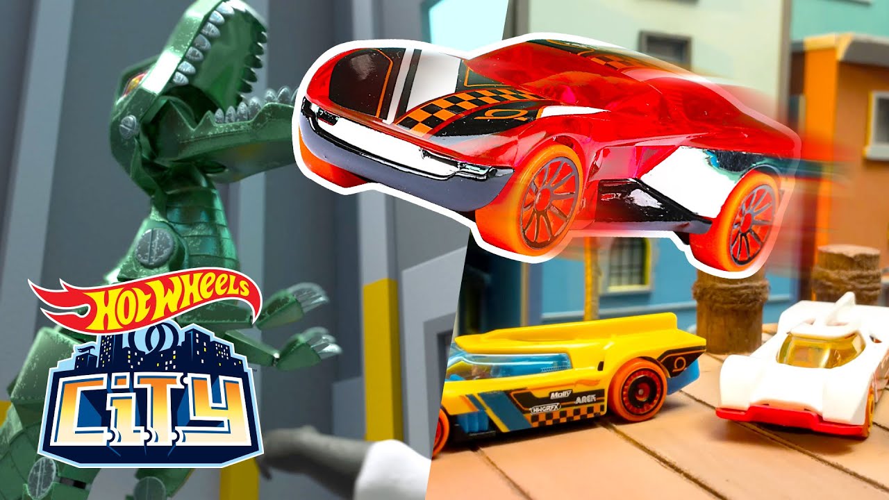 Hot Wheels - Super Dino robot garage