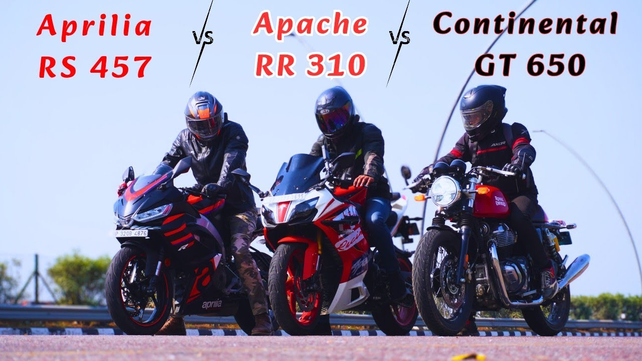 Aprilia RS 457 vs Apache RR 310 2025 vs GT 650 | Drag Race ⚡