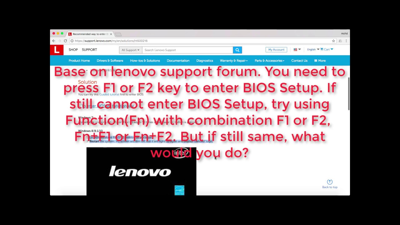 Lenovo Bios Key Solved Z580 Bios Key 2019 12 12