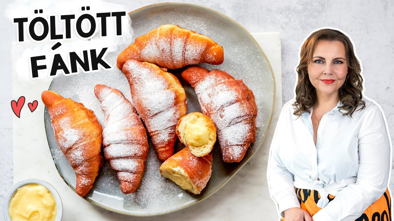Croissant formájú töltött fánk 🥐 különleges kelt tészta