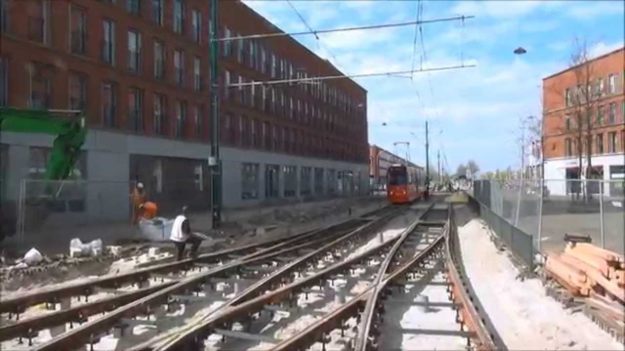Werkzaamheden in Ypenburg voor de nieuwe verbindingsboog tussen tram 15 en tram 19 in volle gang