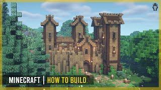 Minecraft How to Build a Wooden Castle (Tutorial) Minecraft Wooden Castle Minecraft