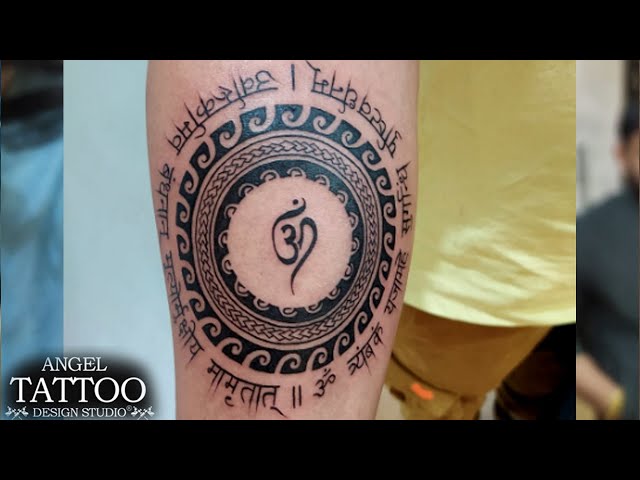 Maha Mrityunjaya Mantra Tattoo with Trishul and Rudraksha - YouTube