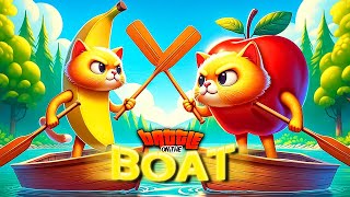 Banana Cat VS Apple Cat Battle on the Boat!!!