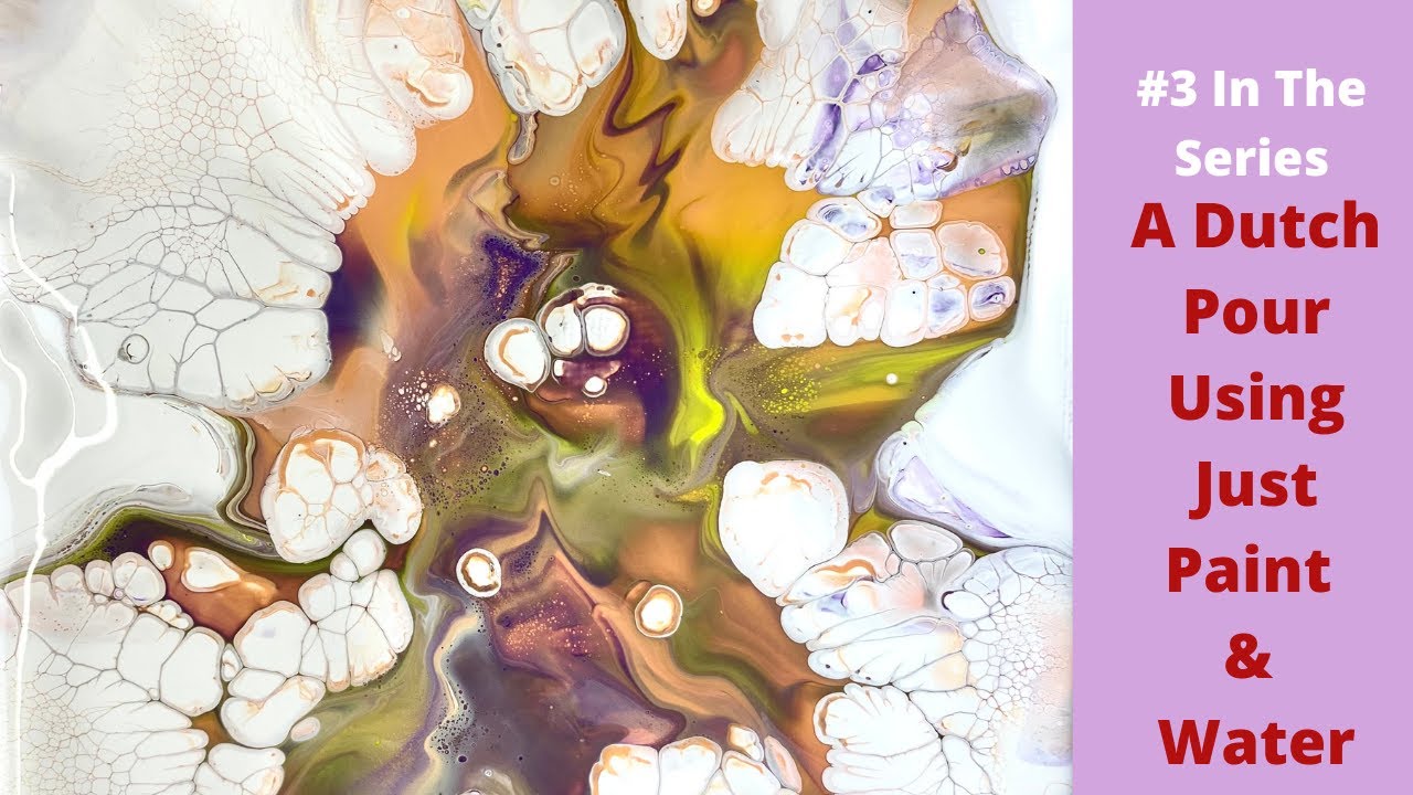 (90) Paint Pouring For Beginners Paint & Water Only On Mini Canvas