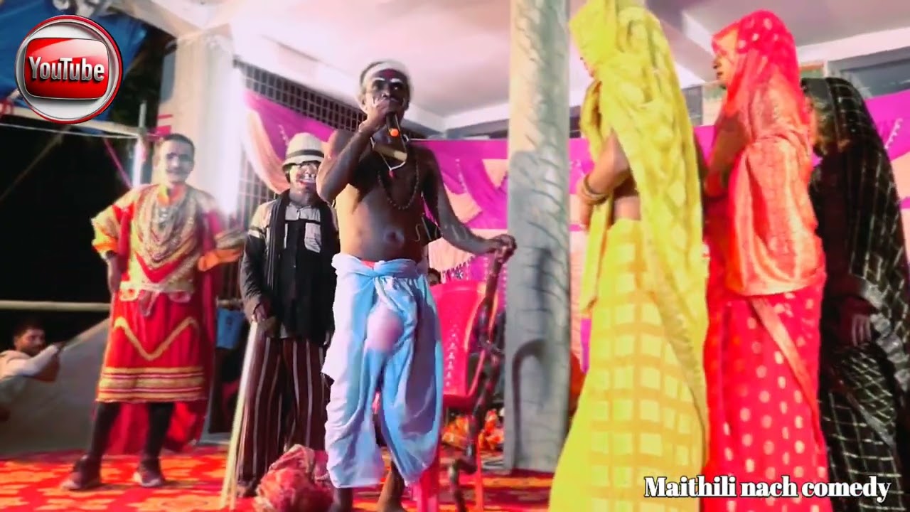 #viral_nach_program maghi nach comedy video adarsh nach program stage show comedy maithili nach 