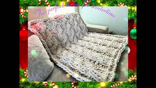 Hand knit the cable stitch | Chunky throw | 5 Cable Blanket | most natural heavy weighted blanket