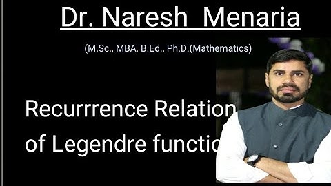 Recurrence Relation of Legendre functions